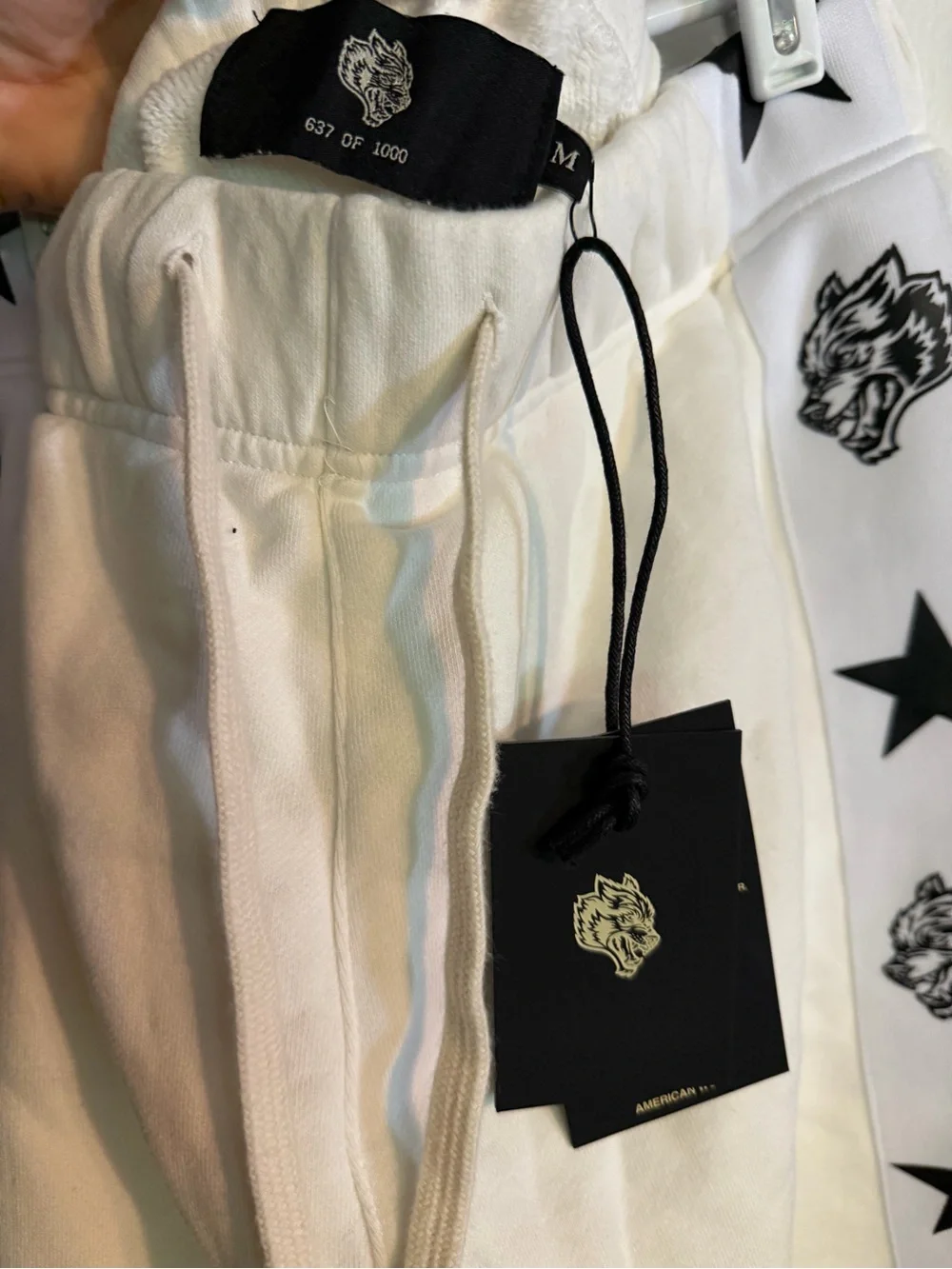 DARC SPORT Wolves “Roadster” White Sweat Shorts, NWT, Sz M, Streetwear